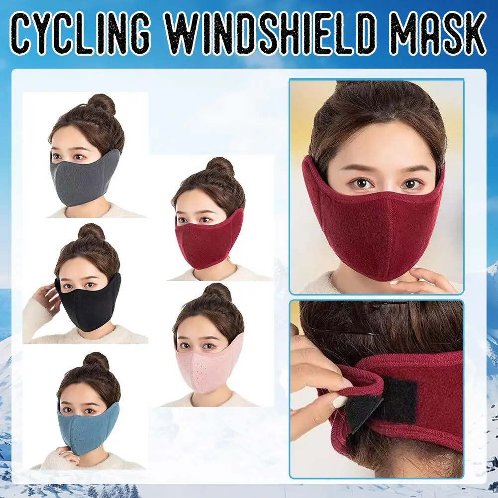 Winter Unisex Breathable Holes Mask Cold-Proof Thermal Two-In-One Band Mask Outdoor Wrap Muff Ear Earmuffs Warmer Riding Ea T9N0 - Image 2