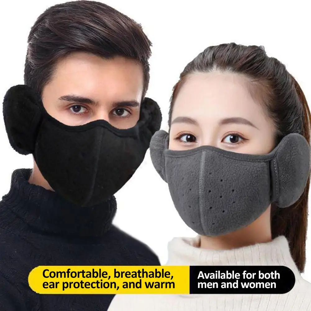 Winter Unisex Breathable Holes Mask Cold-Proof Thermal Mask Earmuffs Two-In-One Wrap Band Ear Warmer Outdoor Riding Ear Muff - Image 2